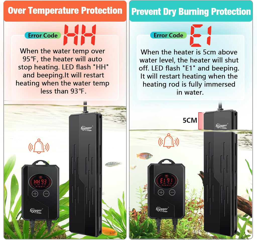 Hygger - Quartz Aquarium Heater (800w)