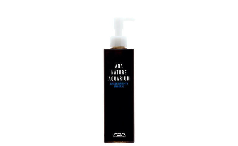 ADA Green Brighty Mineral 300ml bottle with pump dispenser, used to supply trace elements for vibrant aquatic plant growth